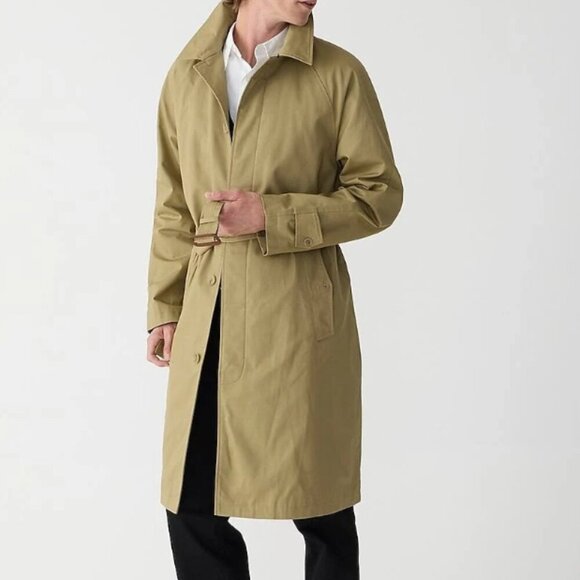 J.Crew Ludlow Trench Coat Mens 42 Long Khaki Water-Resistant Lined - Picture 7 of 15
